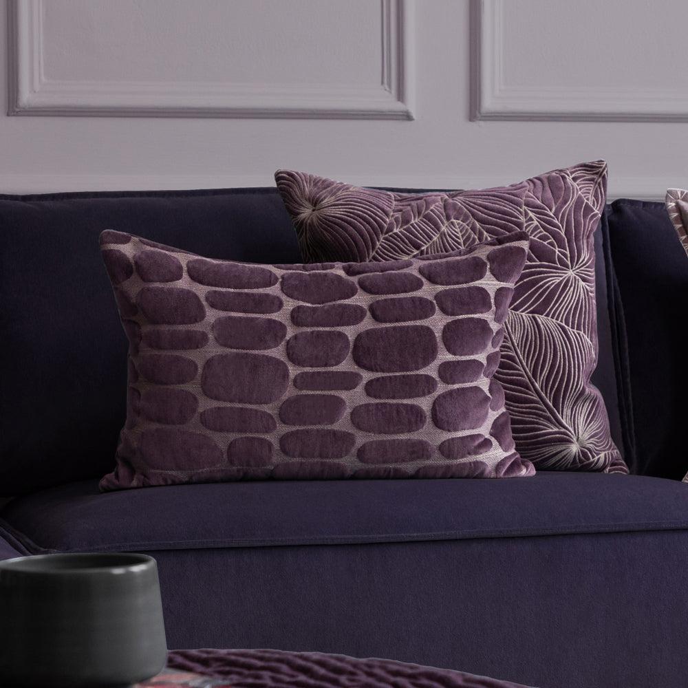 Sofa Cushions | Boulder Embroidered Feather Cushion Plum Bed Cushions Bed Cushions