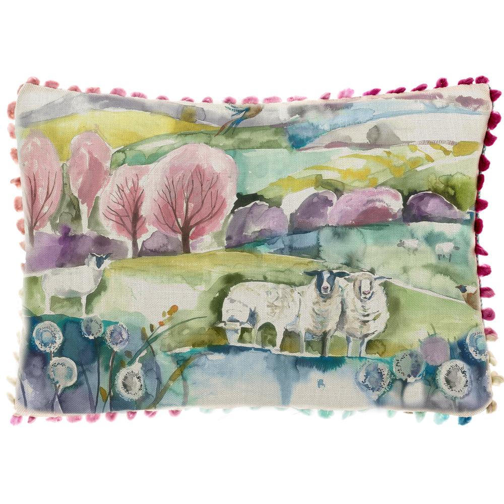 Sofa Cushions | Buttermere Printed Feather Cushion Green Bed Cushions Bed Cushions