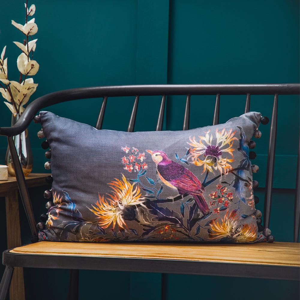 Sofa Cushions | Cirin Printed Feather Cushion Indigo Bed Cushions Bed Cushions