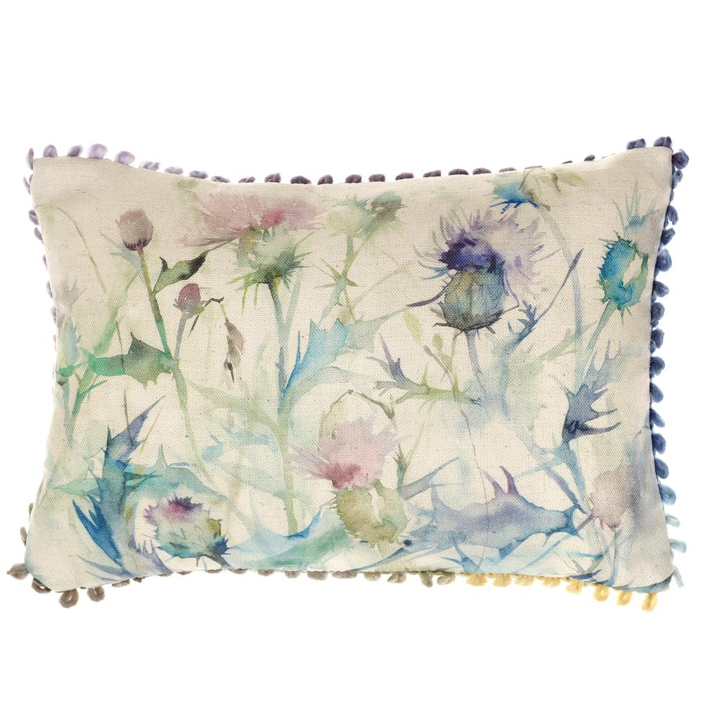 Sofa Cushions | Cirsium Printed Feather Cushion Purple Bed Cushions Bed Cushions