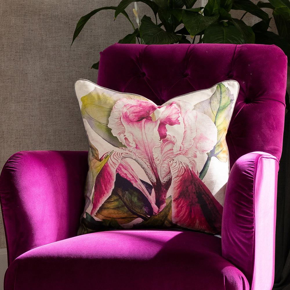 Sofa Cushions | Darwen Printed Feather Cushion Fuchsia Bed Cushions Bed Cushions