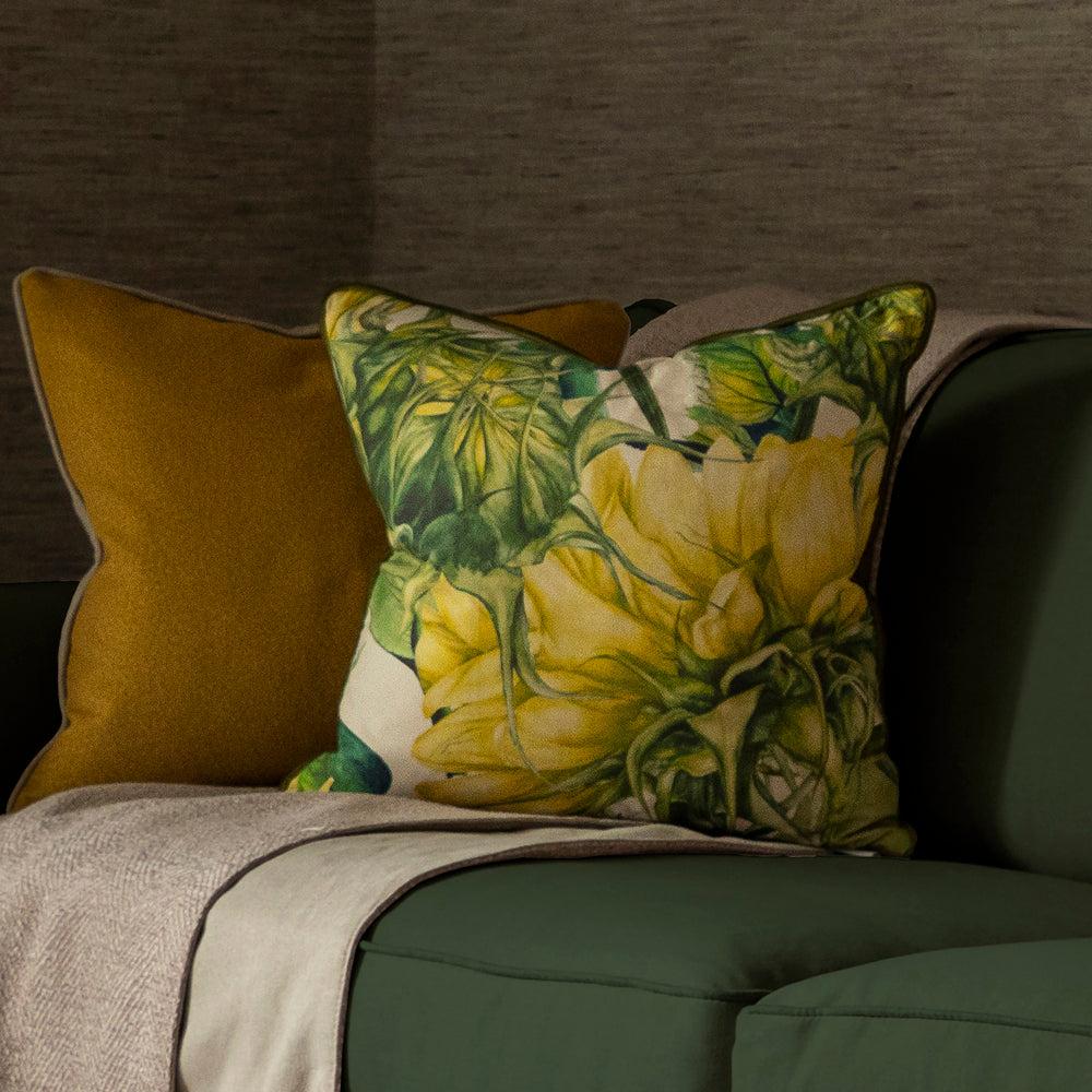 Sofa Cushions | Easton Printed Feather Cushion Linen Bed Cushions Bed Cushions