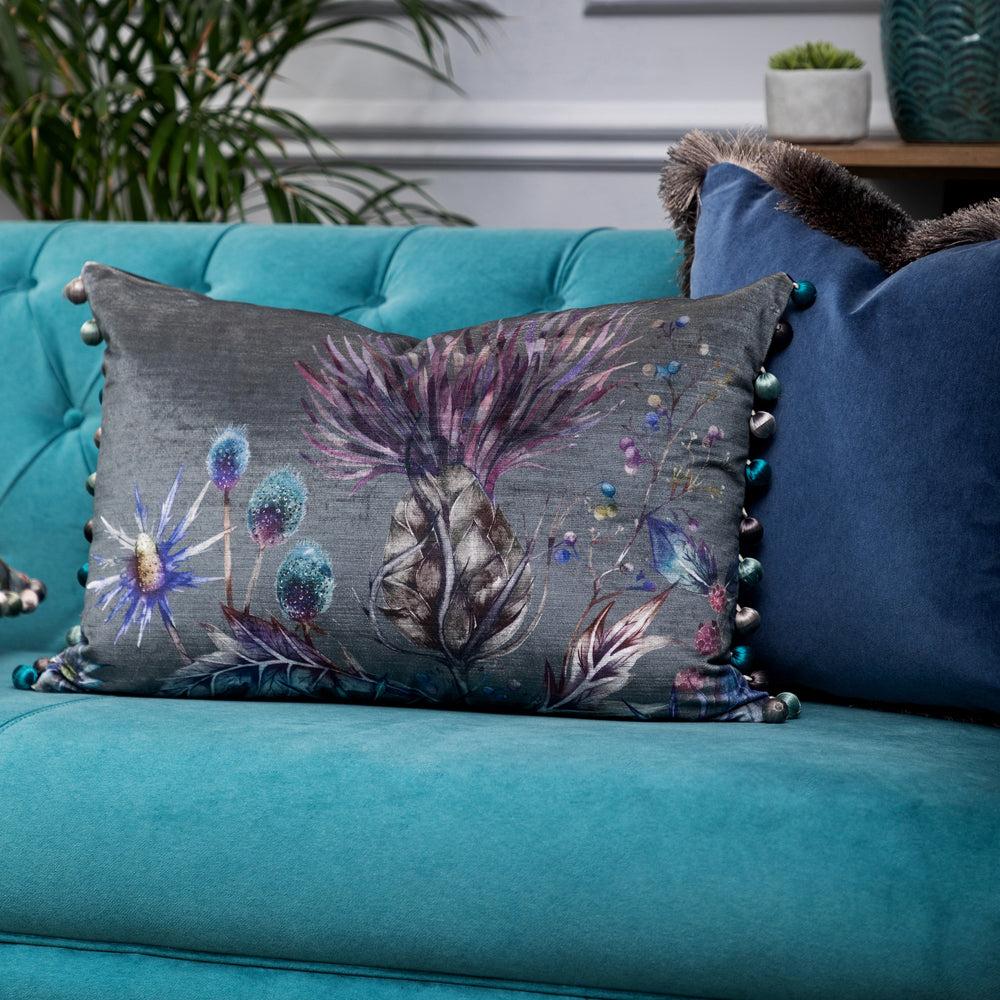 Sofa Cushions | Elysium Printed Feather Cushion Sapphire Bed Cushions Bed Cushions