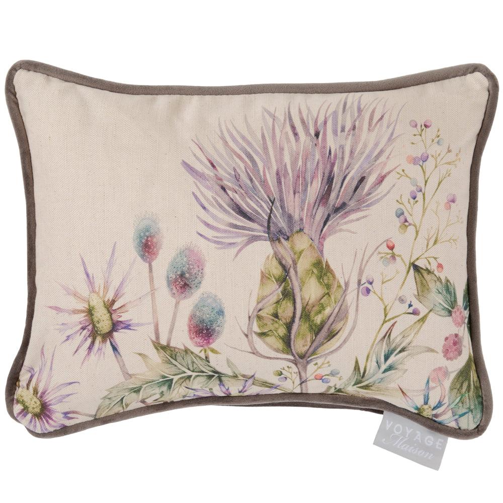 Sofa Cushions | Elysium Printed Linen Feather Cushion Violet Bed Cushions Bed Cushions