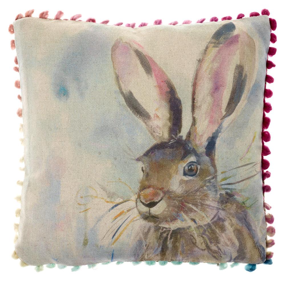 Sofa Cushions | Harriet Hare Printed Feather Cushion Natural Cushions Bed Cushions