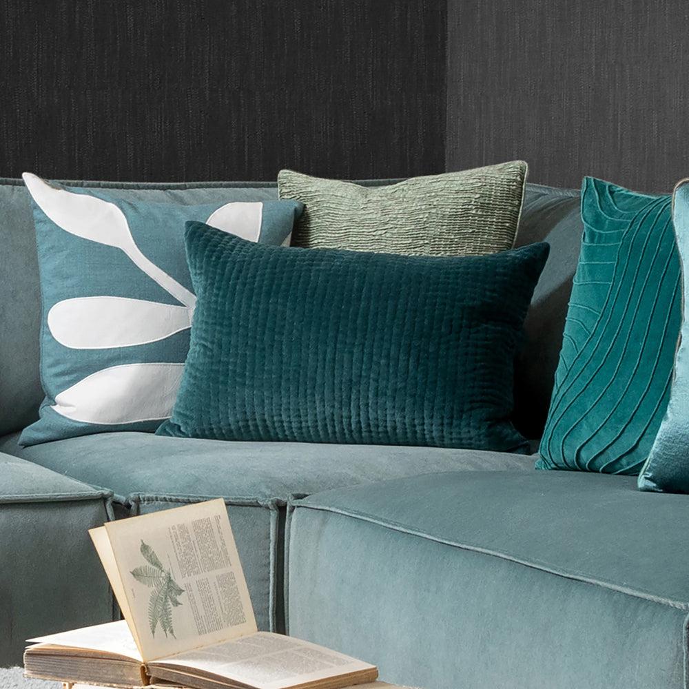 Sofa Cushions | Haze Embroidered Feather Cushion Ocean Bed Cushions Bed Cushions