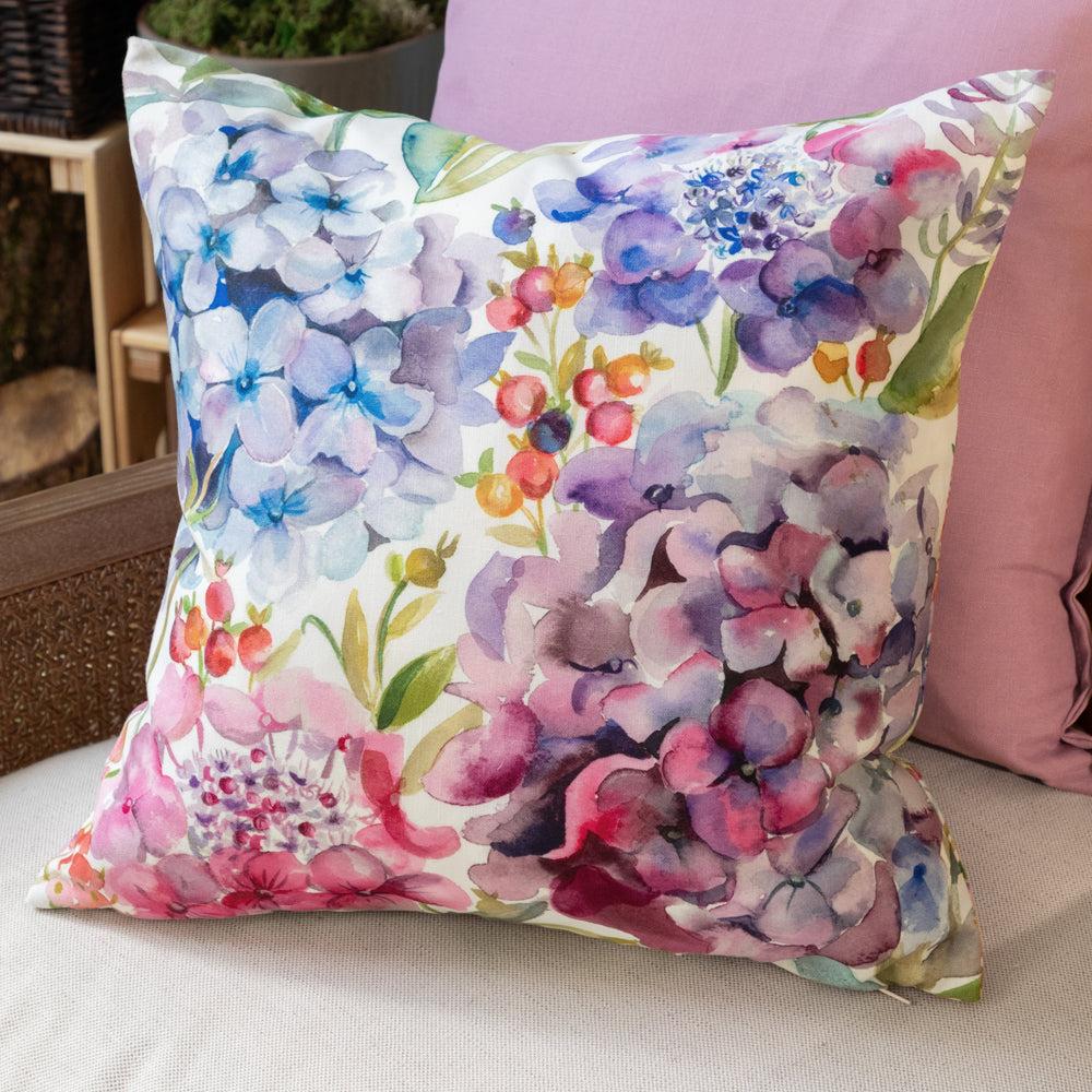 Sofa Cushions | Hydrangea Outdoor Cushion Purple Bed Cushions Bed Cushions