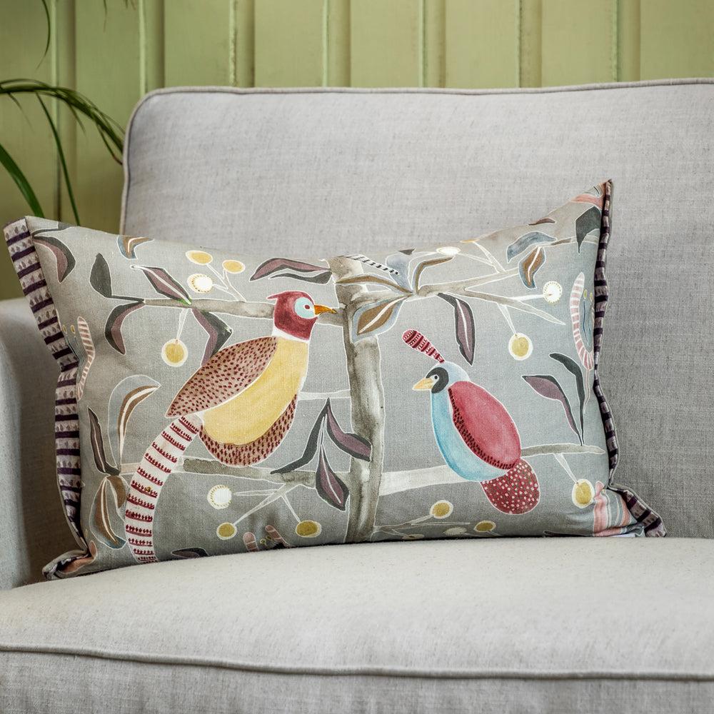 Sofa Cushions | Lossie Printed Feather Cushion Granite Bed Cushions Bed Cushions