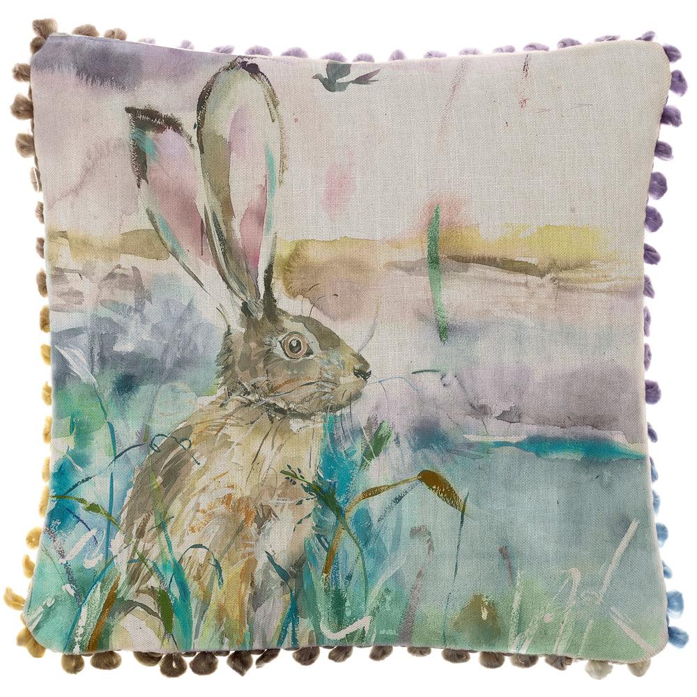 Sofa Cushions | Morning Hare Printed Feather Cushion Natural Bed Cushions Bed Cushions