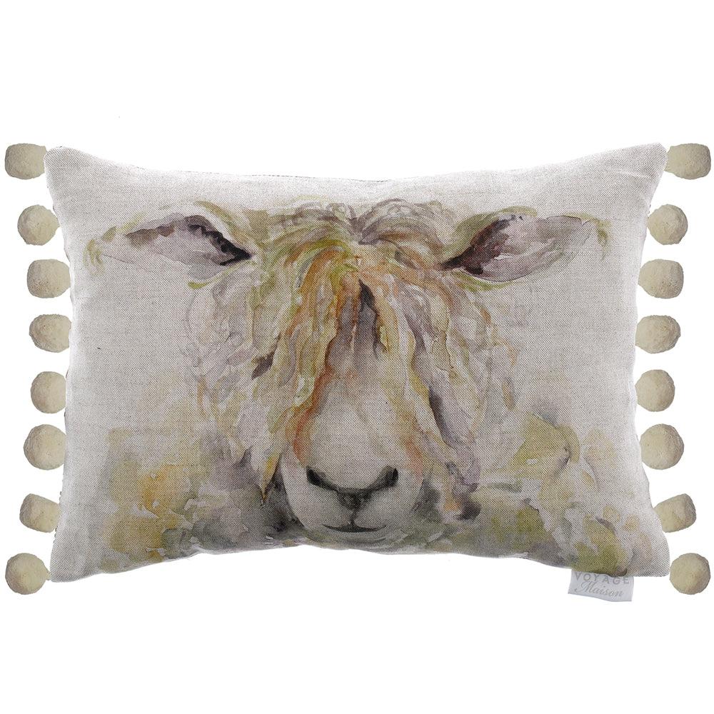 Sofa Cushions | Mr Wooly Pom Pom Feather Cushion Natural Bed Cushions Bed Cushions