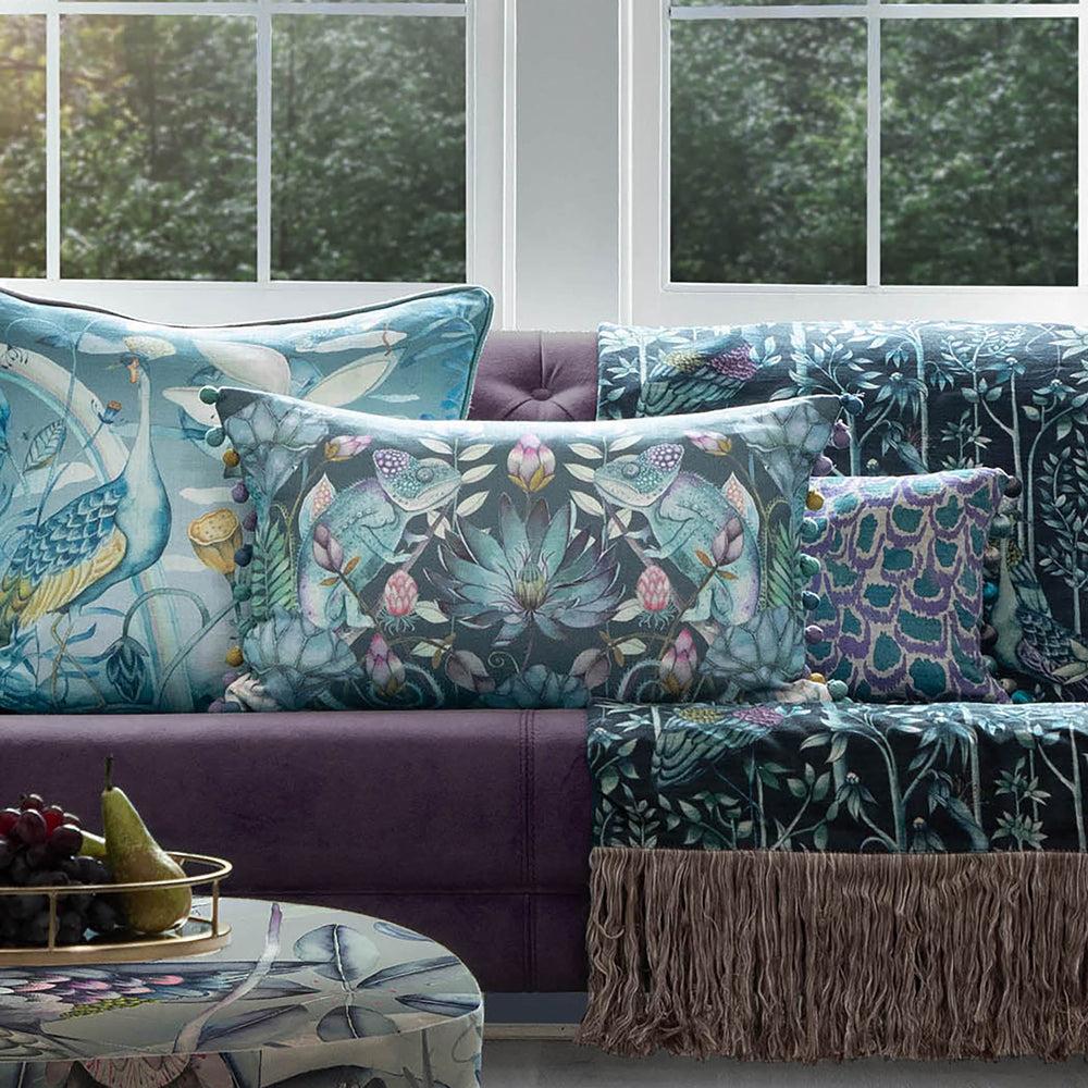 Sofa Cushions | Osawi Printed Feather Cushion Emerald Bed Cushions Bed Cushions