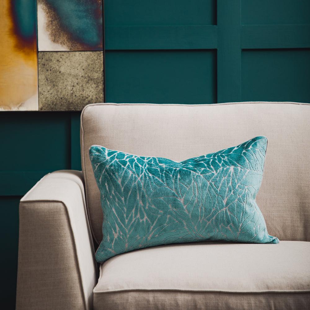 Sofa Cushions | Ozul Velvet Feather Cushion Turquoise Bed Cushions Bed Cushions