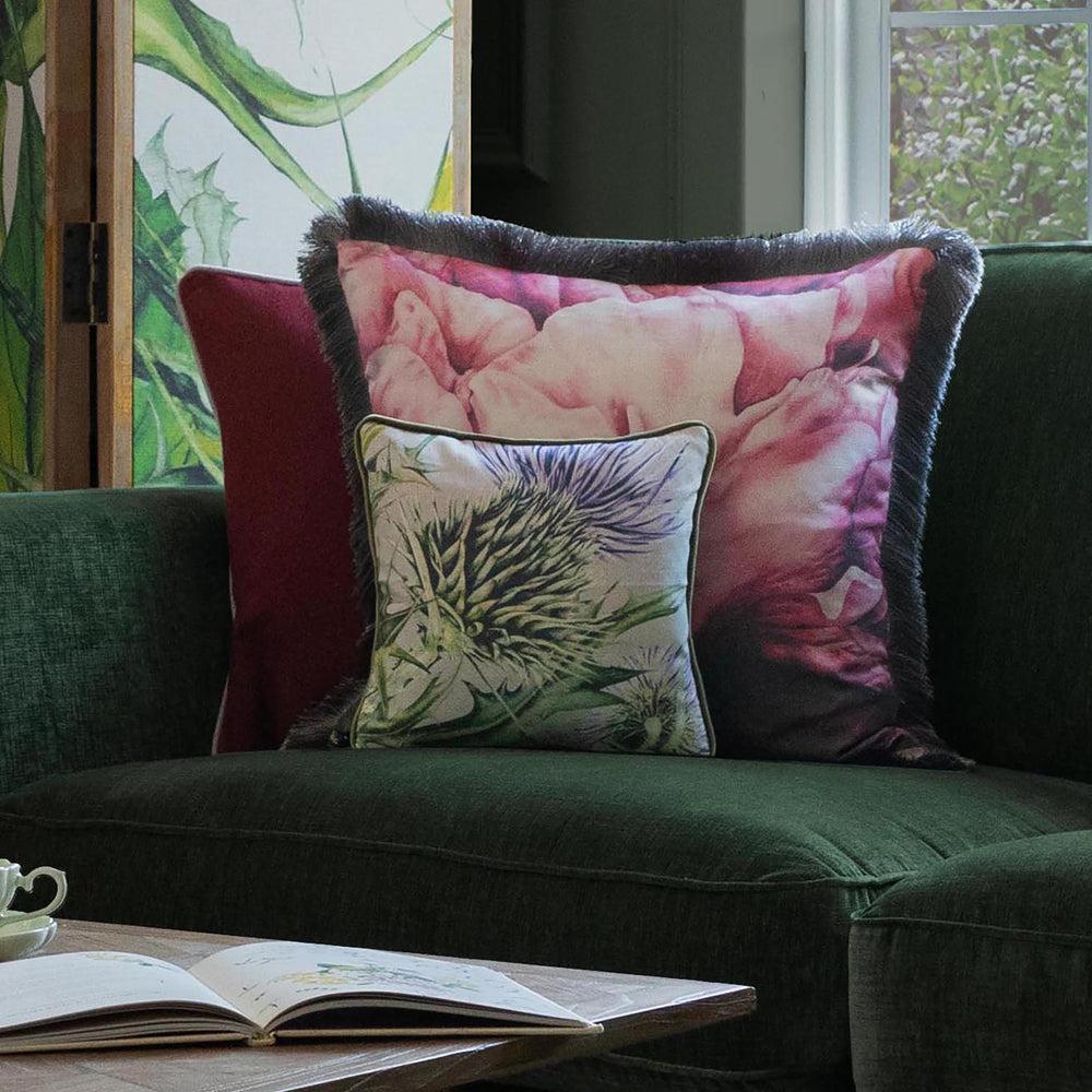 Sofa Cushions | Penton Small Printed Feather Cushion Damson Bed Cushions Bed Cushions