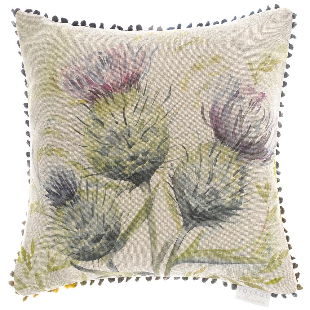 Sofa Cushions | Thistle Printed Feather Cushion Natural Bed Cushions Bed Cushions