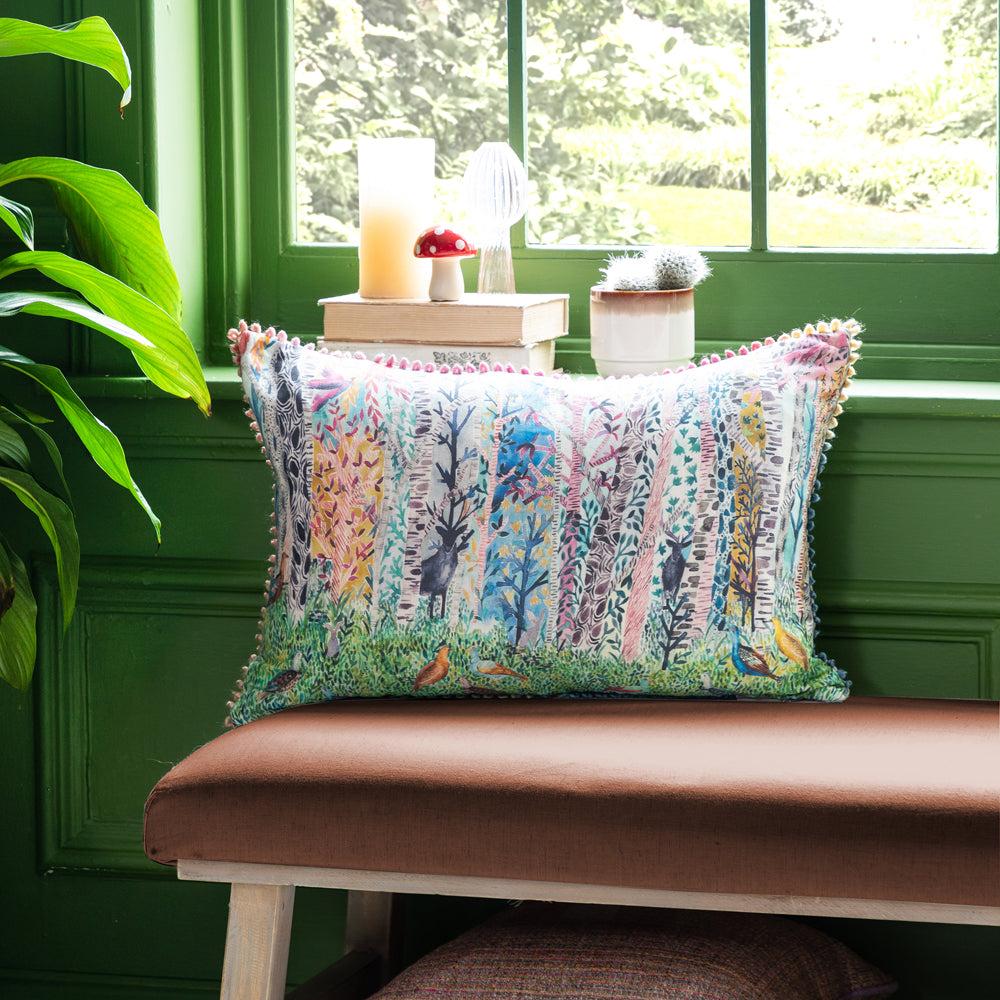 Sofa Cushions | Whimsical Tale Printed Feather Cushion Dawn Bed Cushions Bed Cushions