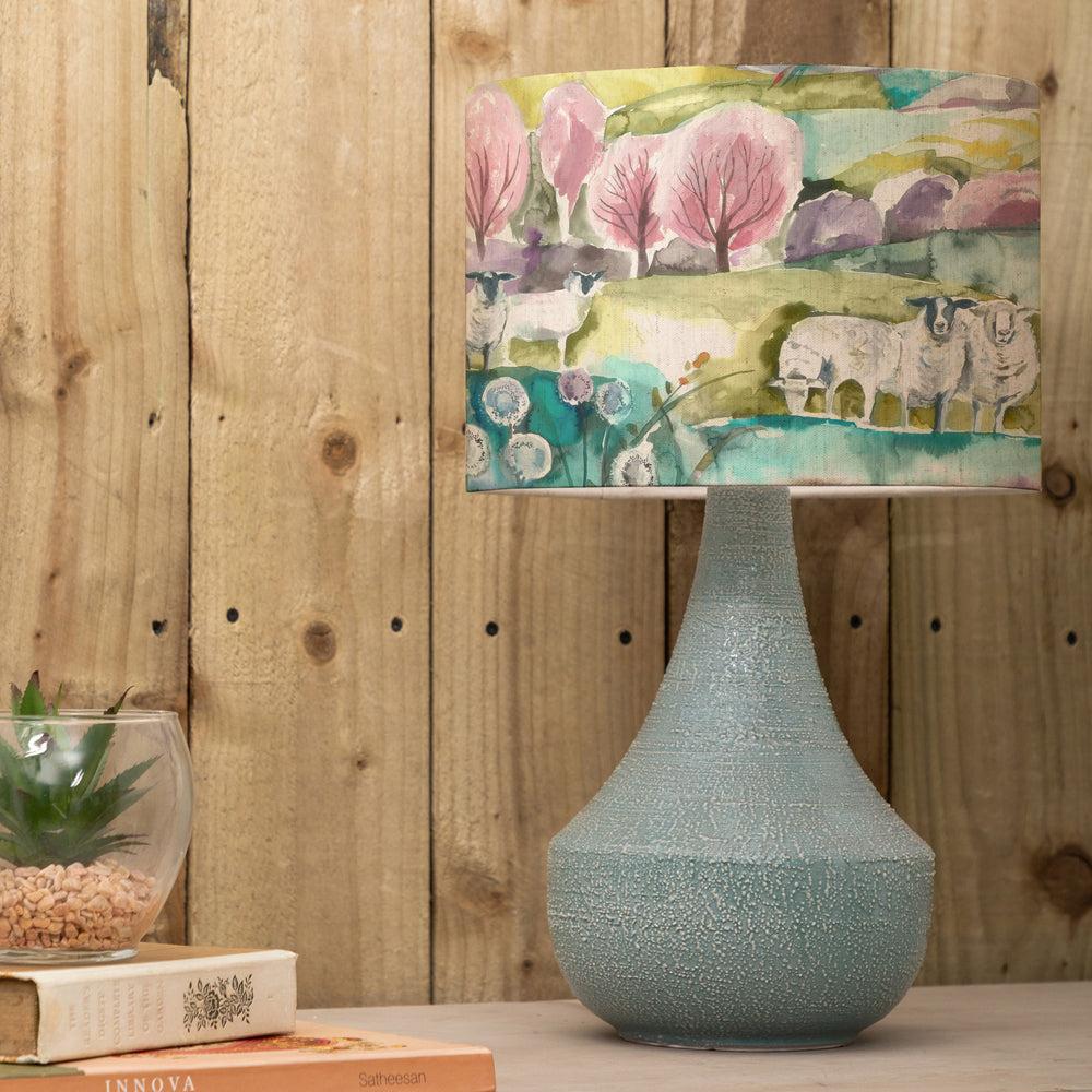 Table Lamps | Buttermere Eva & Agri Complete Table Lamp Teal/Linen Lighting Linen