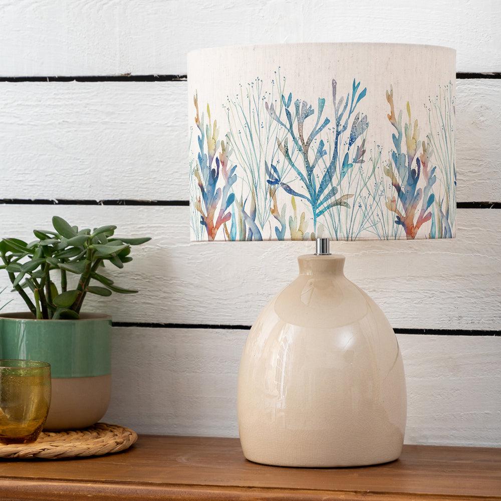 Table Lamps | Coral Reef Eva & Leura Complete Table Lamp Cream/Cobalt Lighting Cobalt