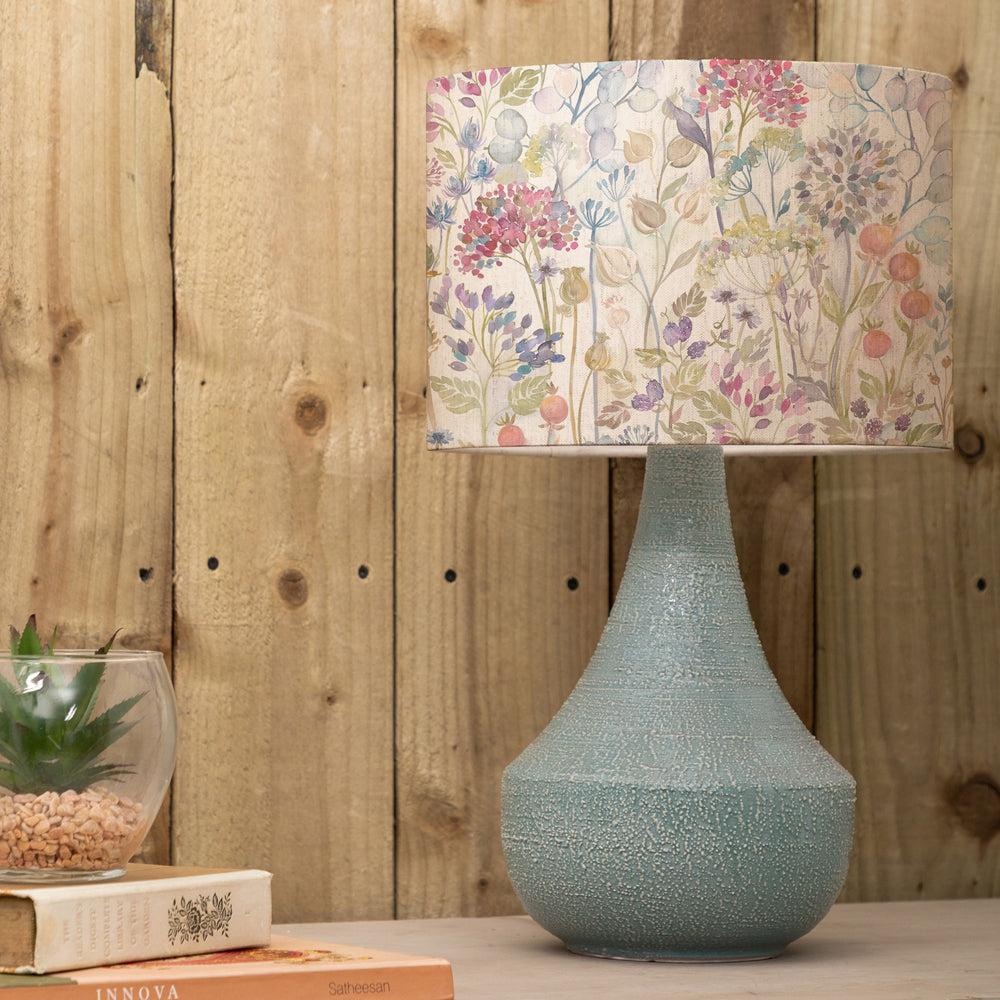 Table Lamps | Hedgerow Eva & Agri Complete Table Lamp Teal/Linen Lighting Linen