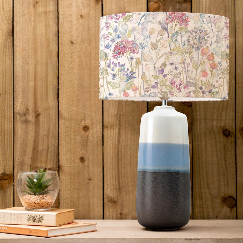 Table Lamps | Hedgerow Eva & Nama Complete Table Lamp Sky/Linen Lighting Linen