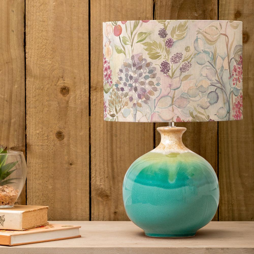 Table Lamps | Hedgerow Eva & Neso Complete Table Lamp Aqua/Linen Lighting Aqua