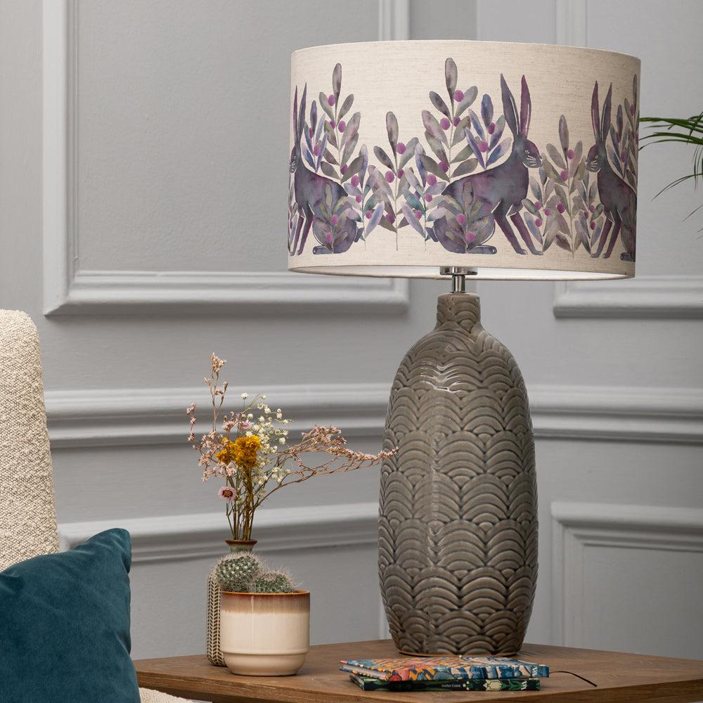 Table Lamps | Kensuri Eva & Jadis Complete Table Lamp Grey/Violet Lighting Grey