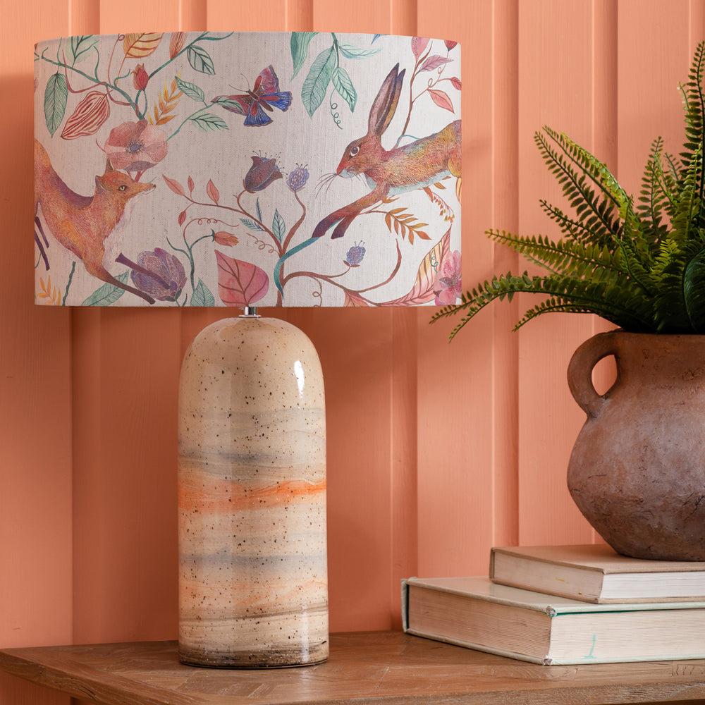 Table Lamps | Leaping Into The Fauna Eva & Ocefina Complete Table Lamp Sandstone/Linen Lighting Linen