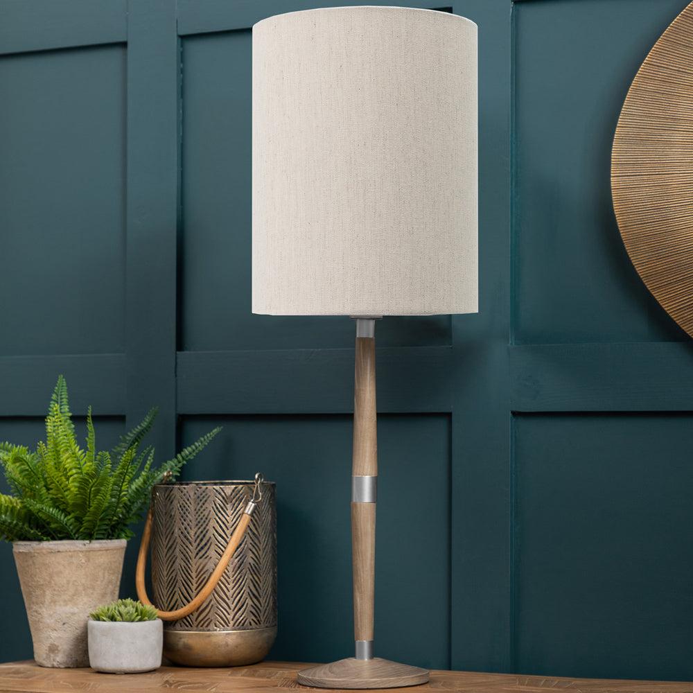 Table Lamps | Plain Anna & Solensis Complete Table Lamp Grey/Linen Lighting Grey