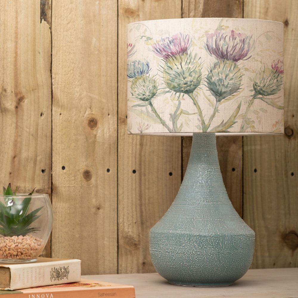 Table Lamps | Thistle Glen Eva & Agri Complete Table Lamp Teal/Linen Lighting Linen