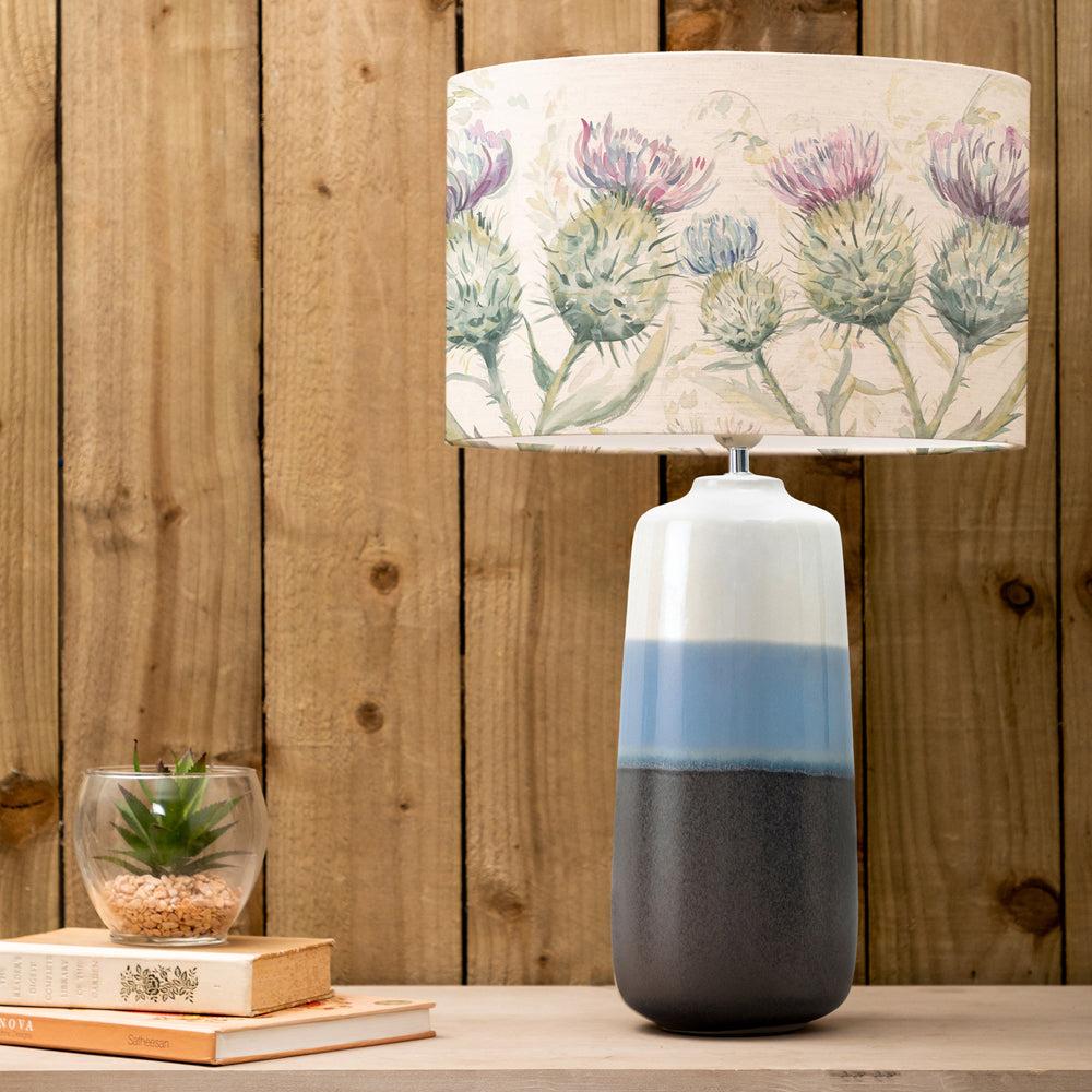 Table Lamps | Thistle Glen Eva & Nama Complete Table Lamp Sky/Linen Lighting Linen