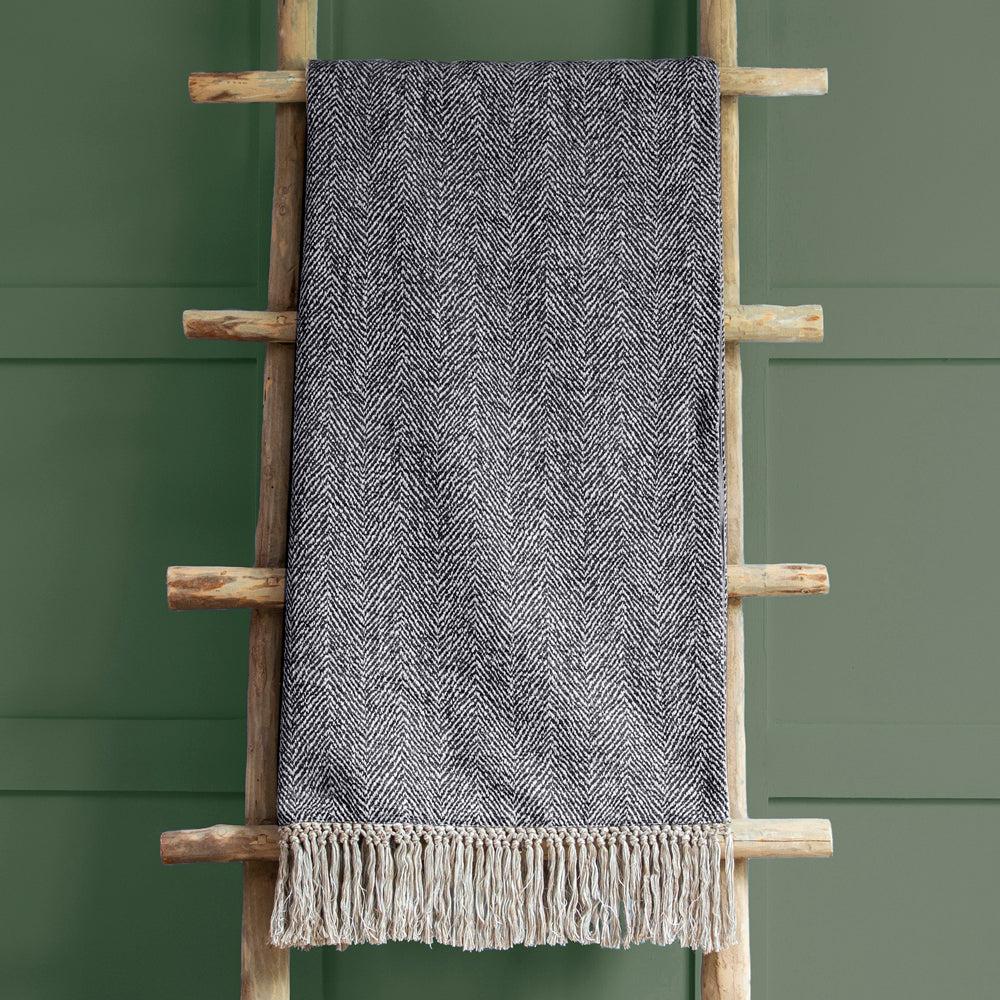 Throws | Oryx Woven Throw Charcoal Home Decor Charcoal