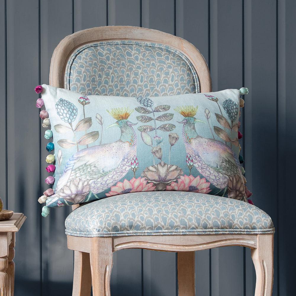 Velvet Cushions | Ahura Printed Feather Cushion Willow Cushions Velvet Cushions