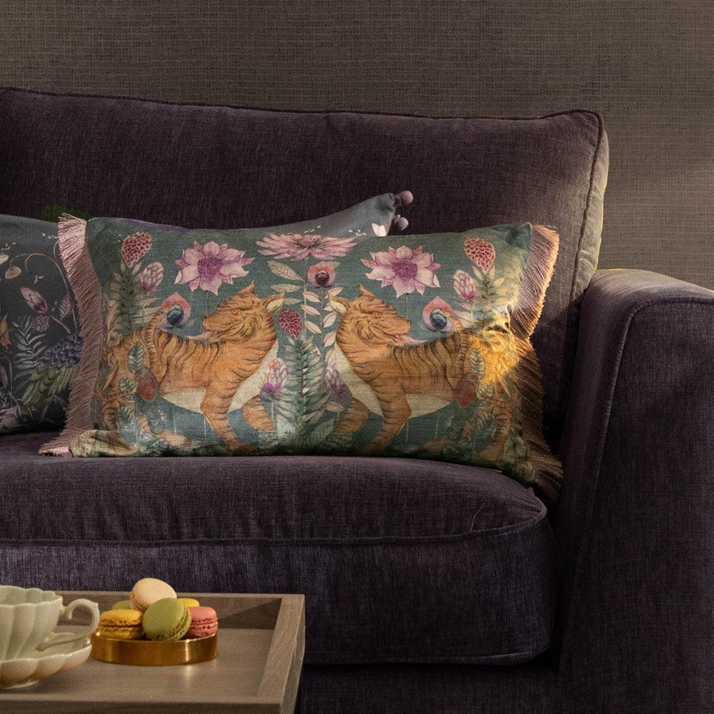 Velvet Cushions | Baghdev Printed Feather Cushion Iris Cushions Iris