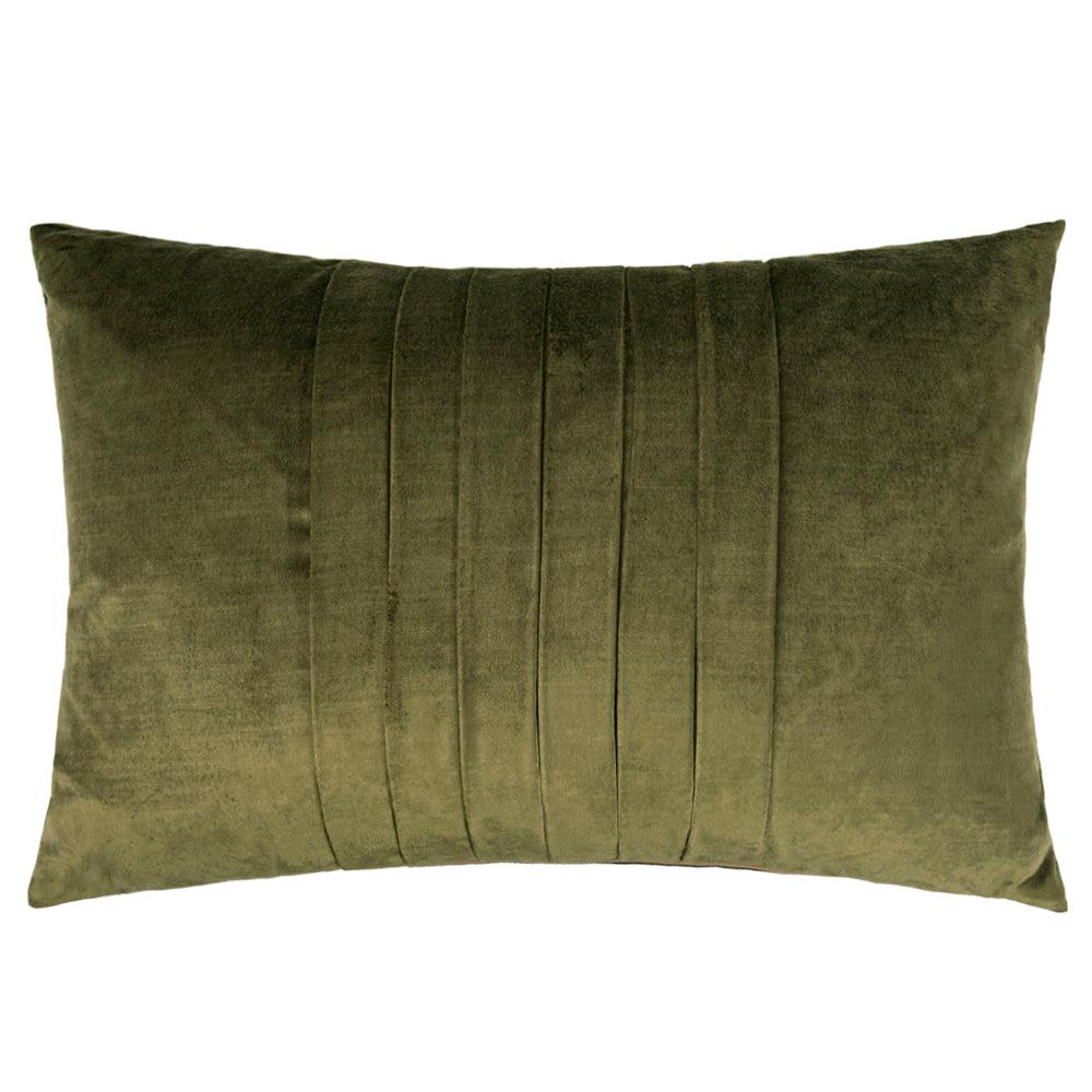 Velvet Cushions | Chiaso Velvet Wool Cushion Olive Bed Cushions Bed Cushions