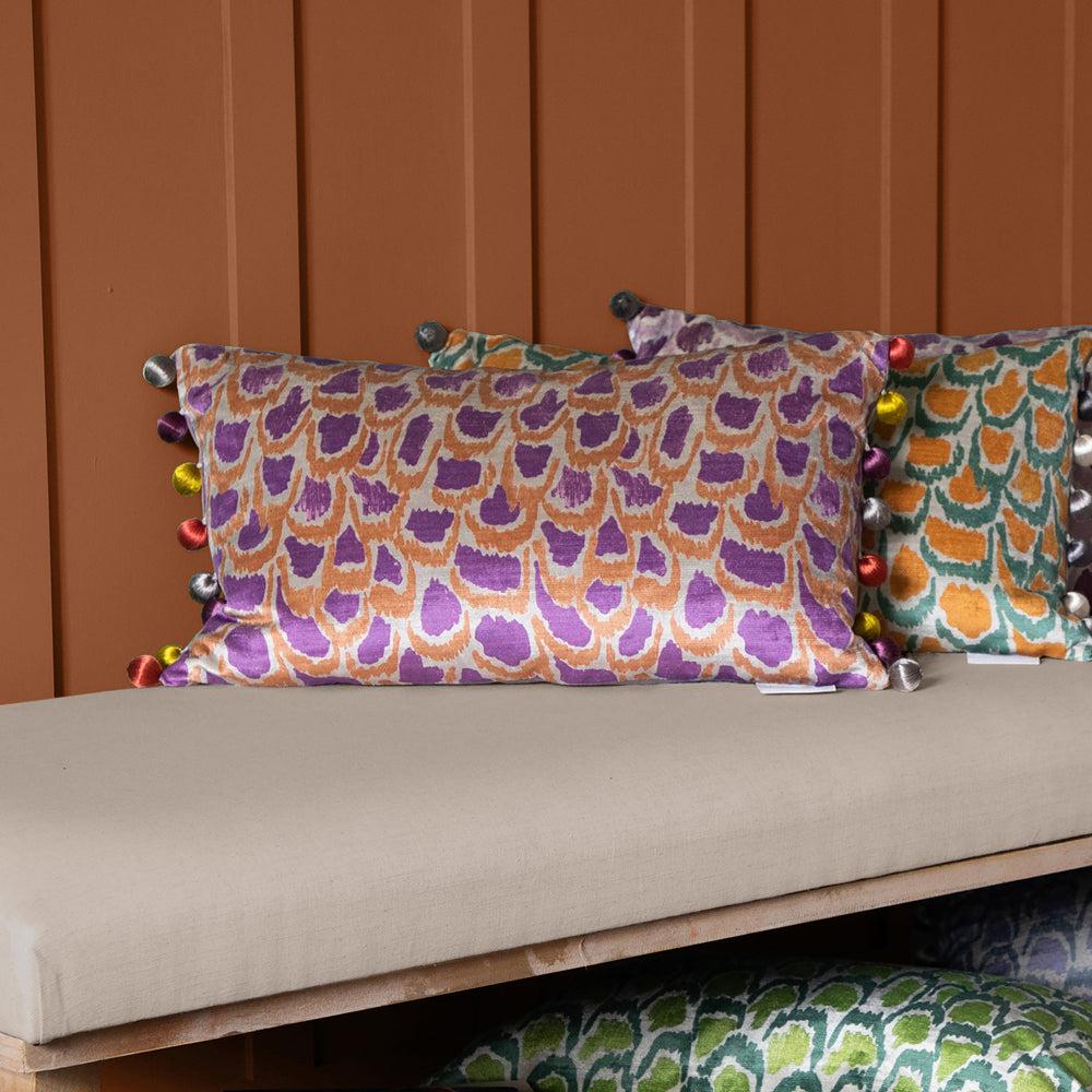 Velvet Cushions | Nada Printed Feather Cushion Bronze Cushions Bronze