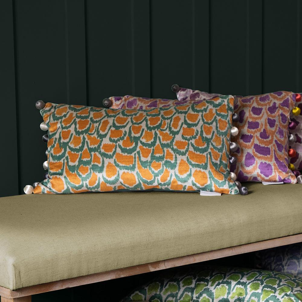 Velvet Cushions | Nada Printed Feather Cushion Rust Cushions Rust