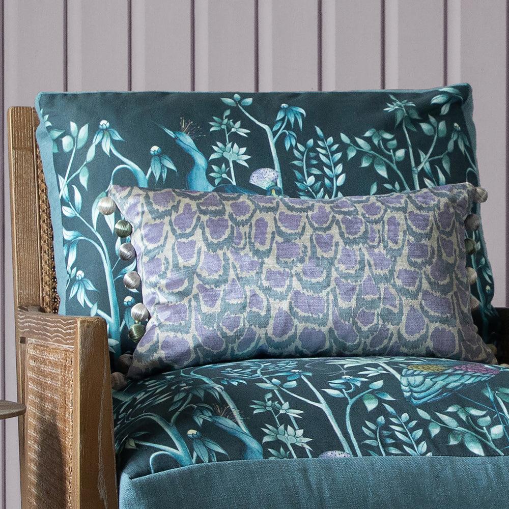 Velvet Cushions | Nada Printed Feather Cushion Willow Cushions Velvet Cushions