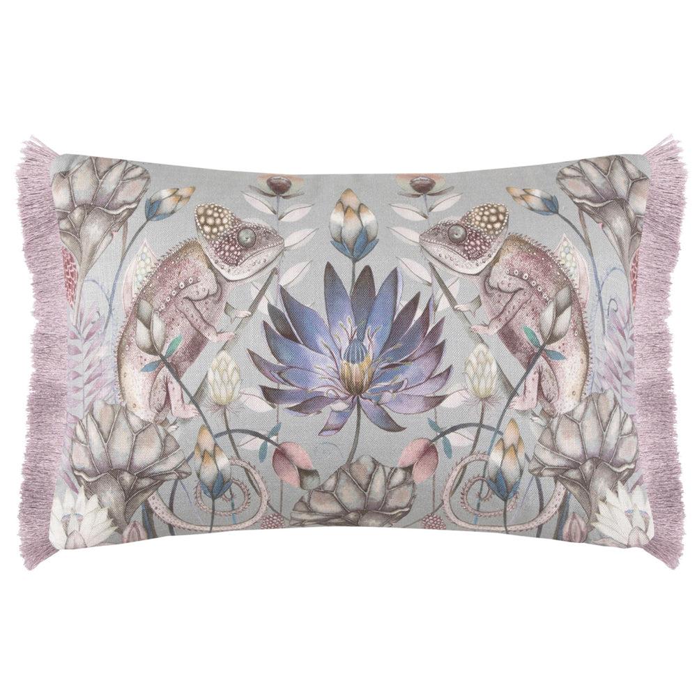 Velvet Cushions | Osawi Printed Feather Cushion Violet Bed Cushions Bed Cushions