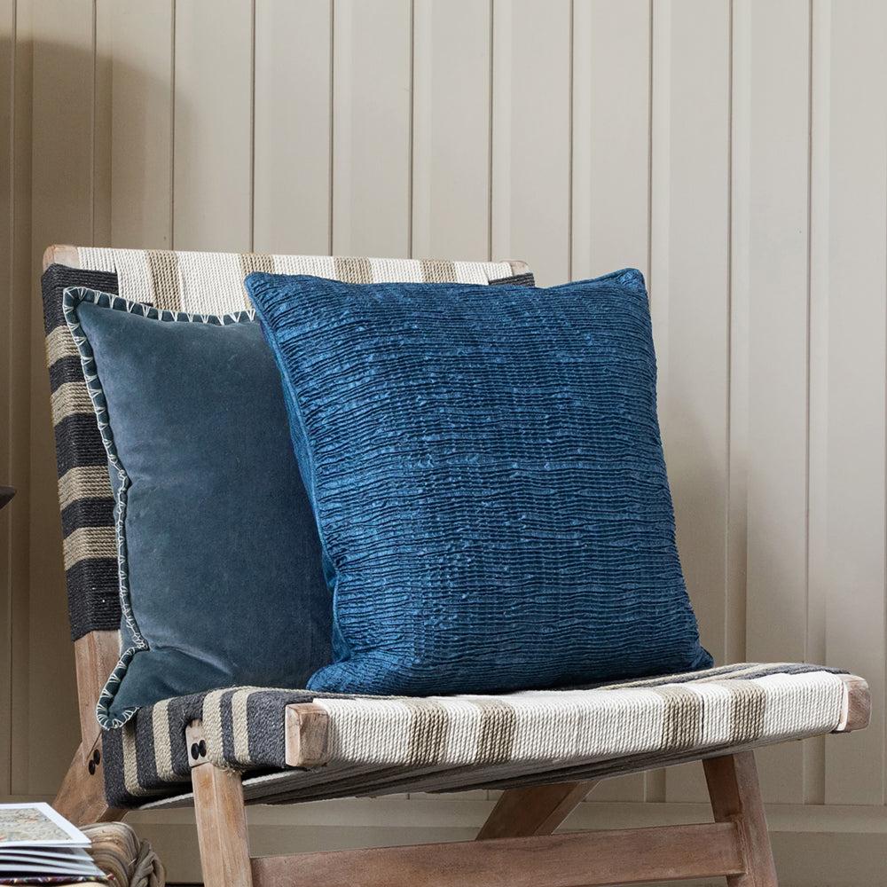 Velvet Cushions | Rainfall Embroidered Feather Cushion Bluebell Cushions Bluebell