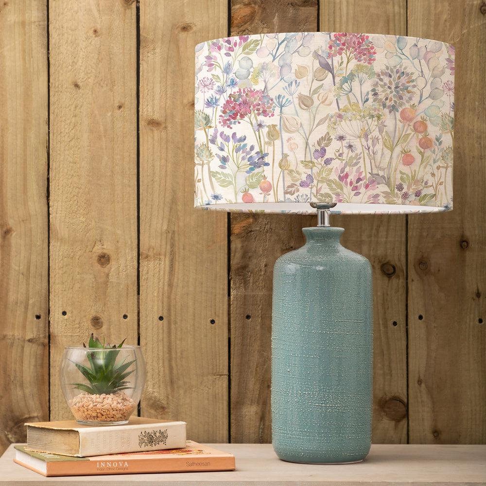 Table Lamps | Hedgerow Eva & Inopia Complete Table Lamp Teal/Linen Lighting Linen