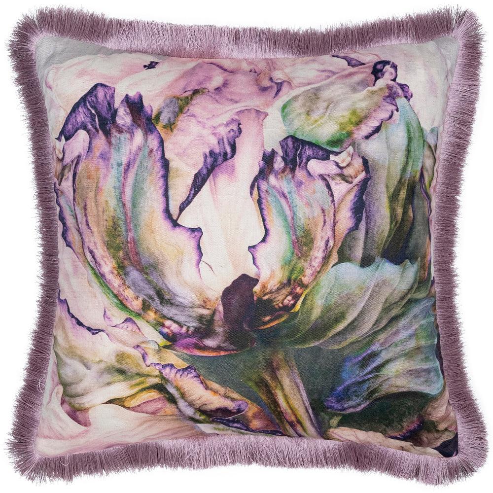 Bed Cushions | Heligan Printed Feather Cushion Lavender Bed Cushions Bed Cushions